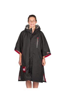 red paddle co women shorts sleeve change robe black/red